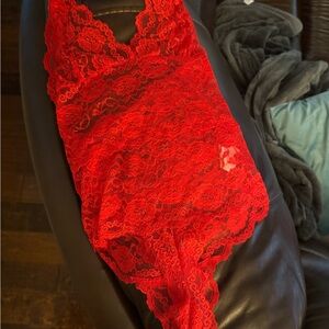Red Lace Bodysuit